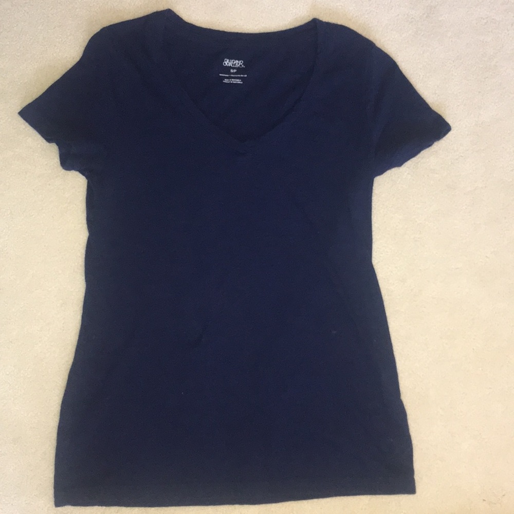 navy blue v neck shirt